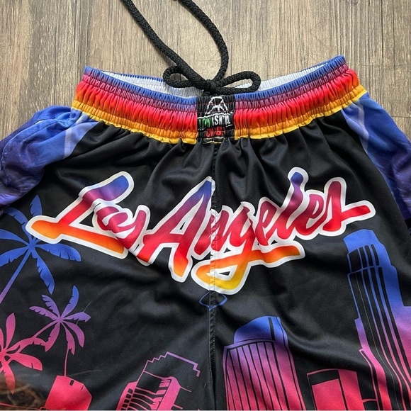 Women’s Athletic Los Angeles Multicolored CPB Pride Basketball Shorts Size S - Picture 6 of 10